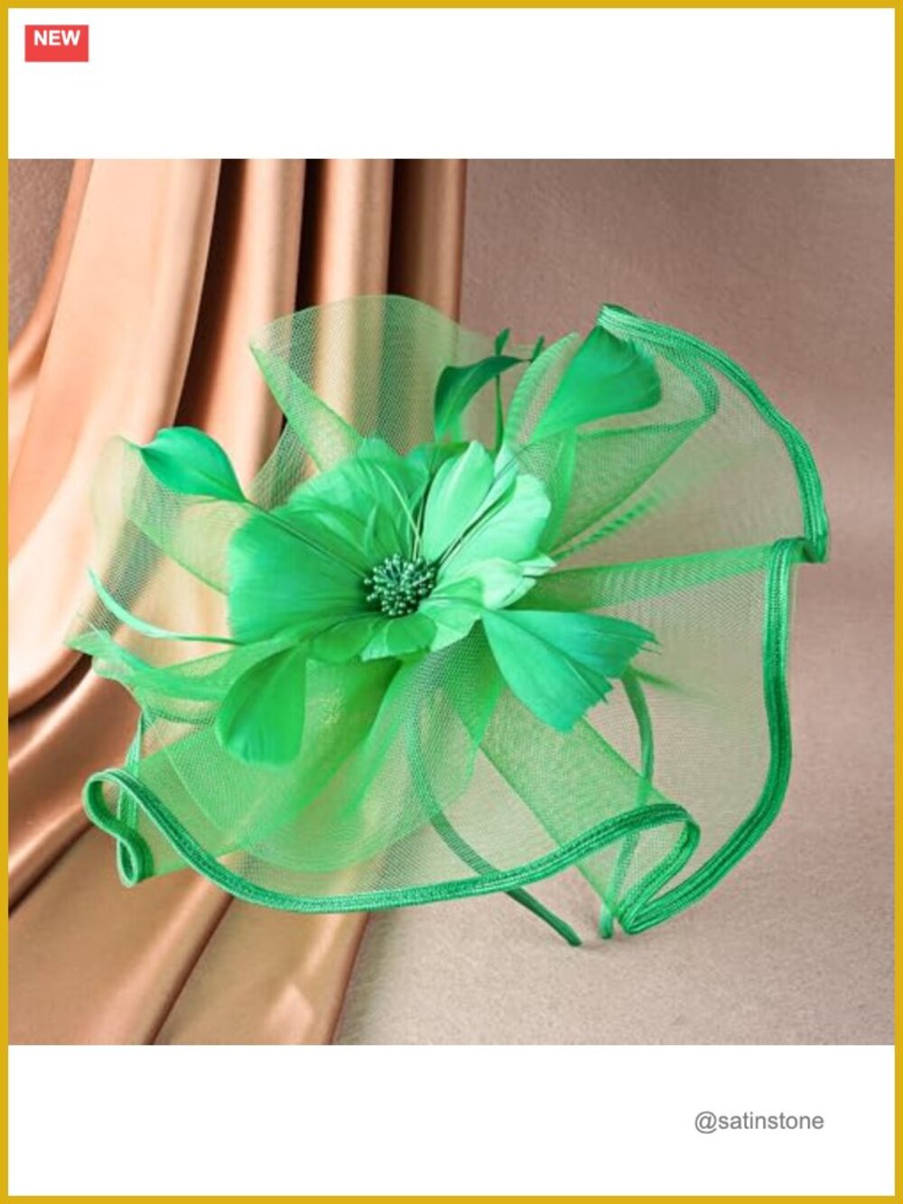 Womens Mesh Fascinator Headband Floral Feather Derby Hat Tea Party